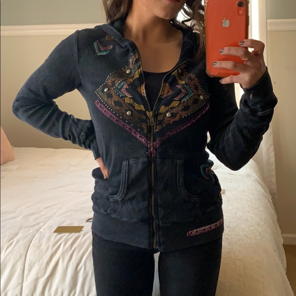 Distressed Zip Up